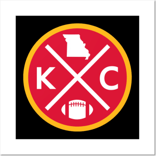 Kansas City Chiefs RETRO Football Emblem Posters and Art